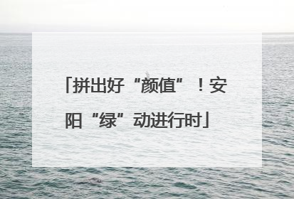 拼出好“颜值”！安阳“绿”动进行时