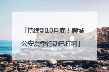 持续到10月底！聊城公安夏季行动已打响