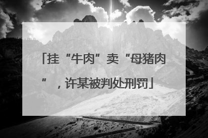 挂“牛肉”卖“母猪肉”，许某被判处刑罚