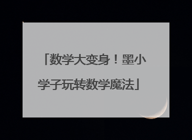数学大变身！墨小学子玩转数学魔法
