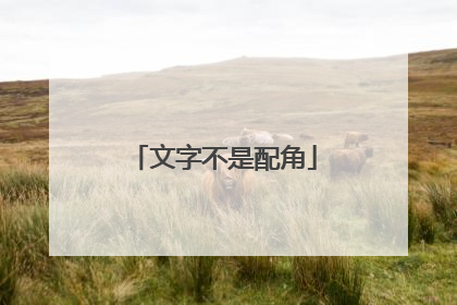 文字不是配角