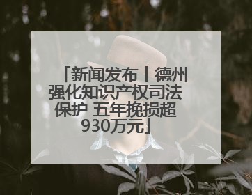 新闻发布丨德州强化知识产权司法保护 五年挽损超930万元