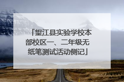 望江县实验学校本部校区一、二年级无纸笔测试活动侧记