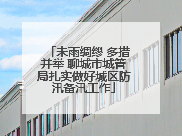 未雨绸缪 多措并举 聊城市城管局扎实做好城区防汛备汛工作