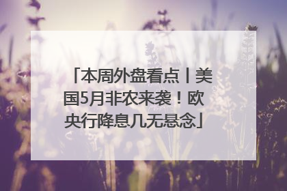 本周外盘看点丨美国5月非农来袭！欧央行降息几无悬念