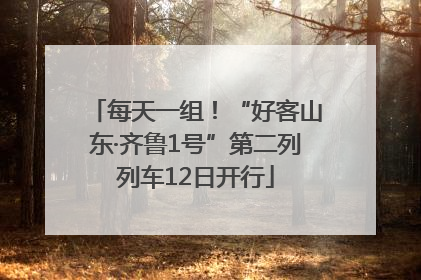 每天一组！“好客山东·齐鲁1号”第二列列车12日开行