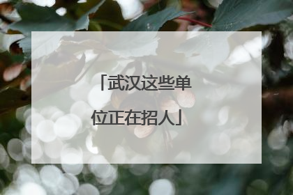 武汉这些单位正在招人