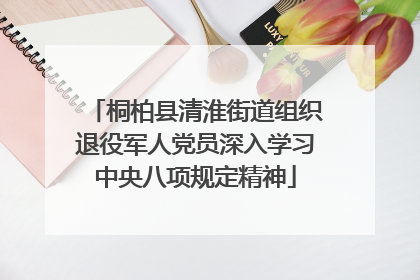 桐柏县清淮街道组织退役军人党员深入学习中央八项规定精神