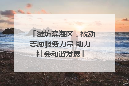 潍坊滨海区：撬动志愿服务力量 助力社会和谐发展