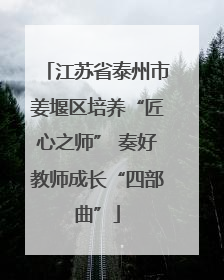 江苏省泰州市姜堰区培养“匠心之师” 奏好教师成长“四部曲”