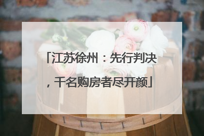 江苏徐州：先行判决，千名购房者尽开颜