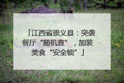江西省崇义县：突袭餐厅“随机查”，加装美食“安全锁”
