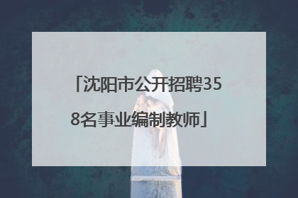 沈阳市公开招聘358名事业编制教师