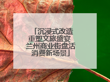 沉浸式改造 重塑文旅盛宴 兰州商业街盘活消费新场景