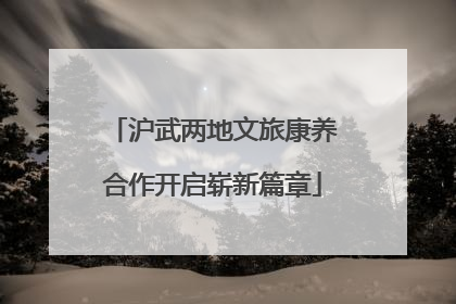 沪武两地文旅康养合作开启崭新篇章