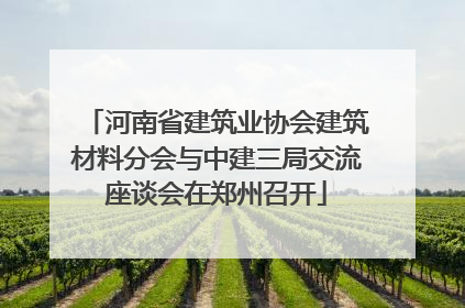 河南省建筑业协会建筑材料分会与中建三局交流座谈会在郑州召开