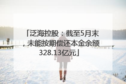 泛海控股：截至5月末，未能按期偿还本金余额328.13亿元