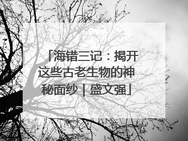 海错三记：揭开这些古老生物的神秘面纱｜盛文强