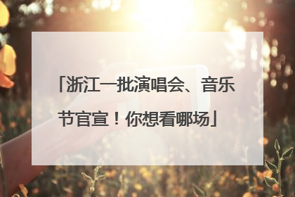 浙江一批演唱会、音乐节官宣！你想看哪场