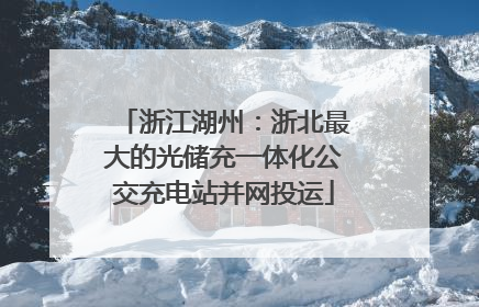 浙江湖州：浙北最大的光储充一体化公交充电站并网投运