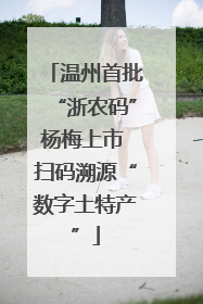 温州首批“浙农码”杨梅上市 扫码溯源“数字土特产”