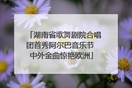 湖南省歌舞剧院合唱团首秀阿尔巴音乐节 中外金曲惊艳欧洲