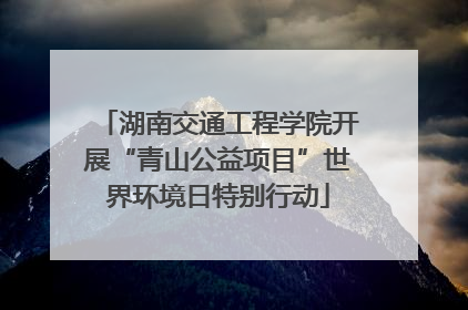 湖南交通工程学院开展“青山公益项目”世界环境日特别行动