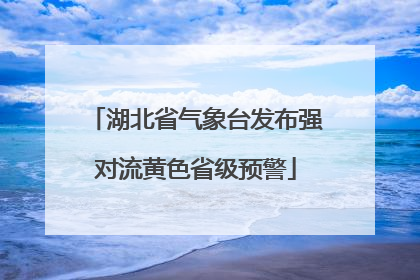 湖北省气象台发布强对流黄色省级预警
