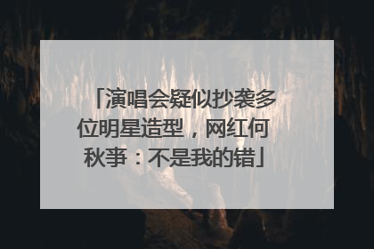 演唱会疑似抄袭多位明星造型，网红何秋亊：不是我的错
