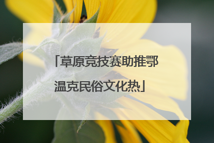 草原竞技赛助推鄂温克民俗文化热