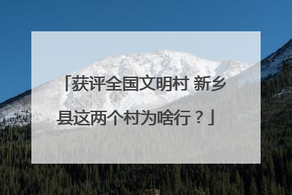 获评全国文明村 新乡县这两个村为啥行？