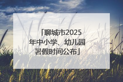 聊城市2025年中小学、幼儿园暑假时间公布