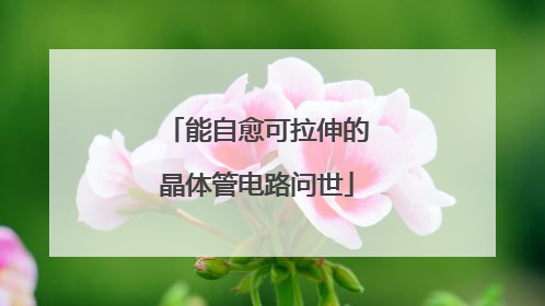能自愈可拉伸的晶体管电路问世