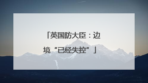 英国防大臣：边境“已经失控”