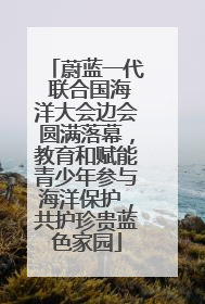 蔚蓝一代 联合国海洋大会边会圆满落幕，教育和赋能青少年参与海洋保护，共护珍贵蓝色家园