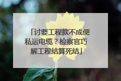 讨要工程款不成便私运电缆？检察官巧解工程结算死结