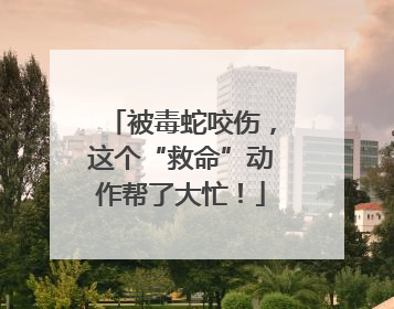 被毒蛇咬伤，这个“救命”动作帮了大忙！