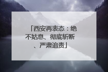西安再表态：绝不姑息、彻底斩断、严肃追责