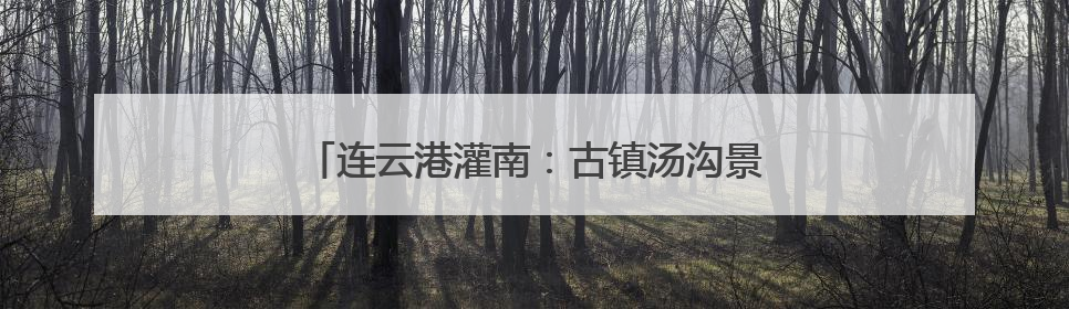 连云港灌南：古镇汤沟景更美 柴南河畔酒更香