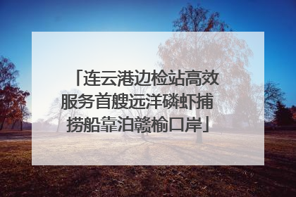 连云港边检站高效服务首艘远洋磷虾捕捞船靠泊赣榆口岸