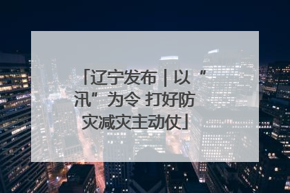 辽宁发布｜以“汛”为令 打好防灾减灾主动仗