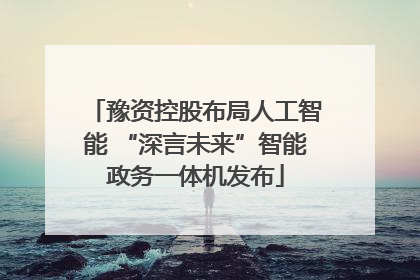 豫资控股布局人工智能 “深言未来”智能政务一体机发布
