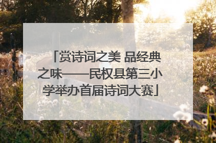 赏诗词之美 品经典之味——民权县第三小学举办首届诗词大赛