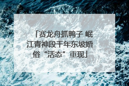 赛龙舟抓鸭子 岷江青神段千年东坡婚俗“活态”重现