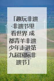 趣玩非遗·非遗节里看世界 成都青羊非遗少年走进第九届国际非遗节
