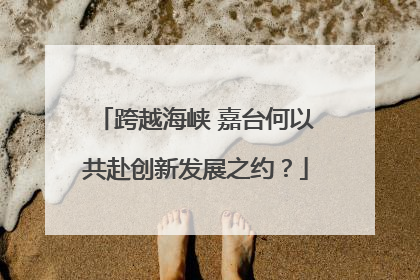 跨越海峡 嘉台何以共赴创新发展之约？