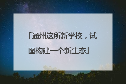 通州这所新学校，试图构建一个新生态