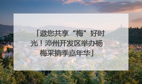 邀您共享“梅”好时光！漳州开发区举办杨梅采摘季嘉年华