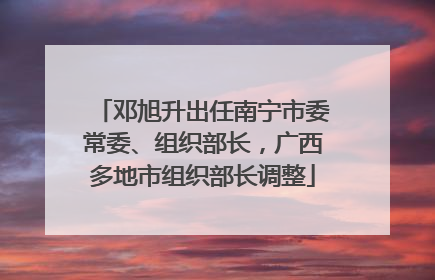 邓旭升出任南宁市委常委、组织部长，广西多地市组织部长调整
