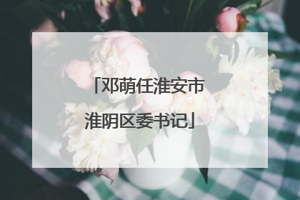 邓萌任淮安市淮阴区委书记